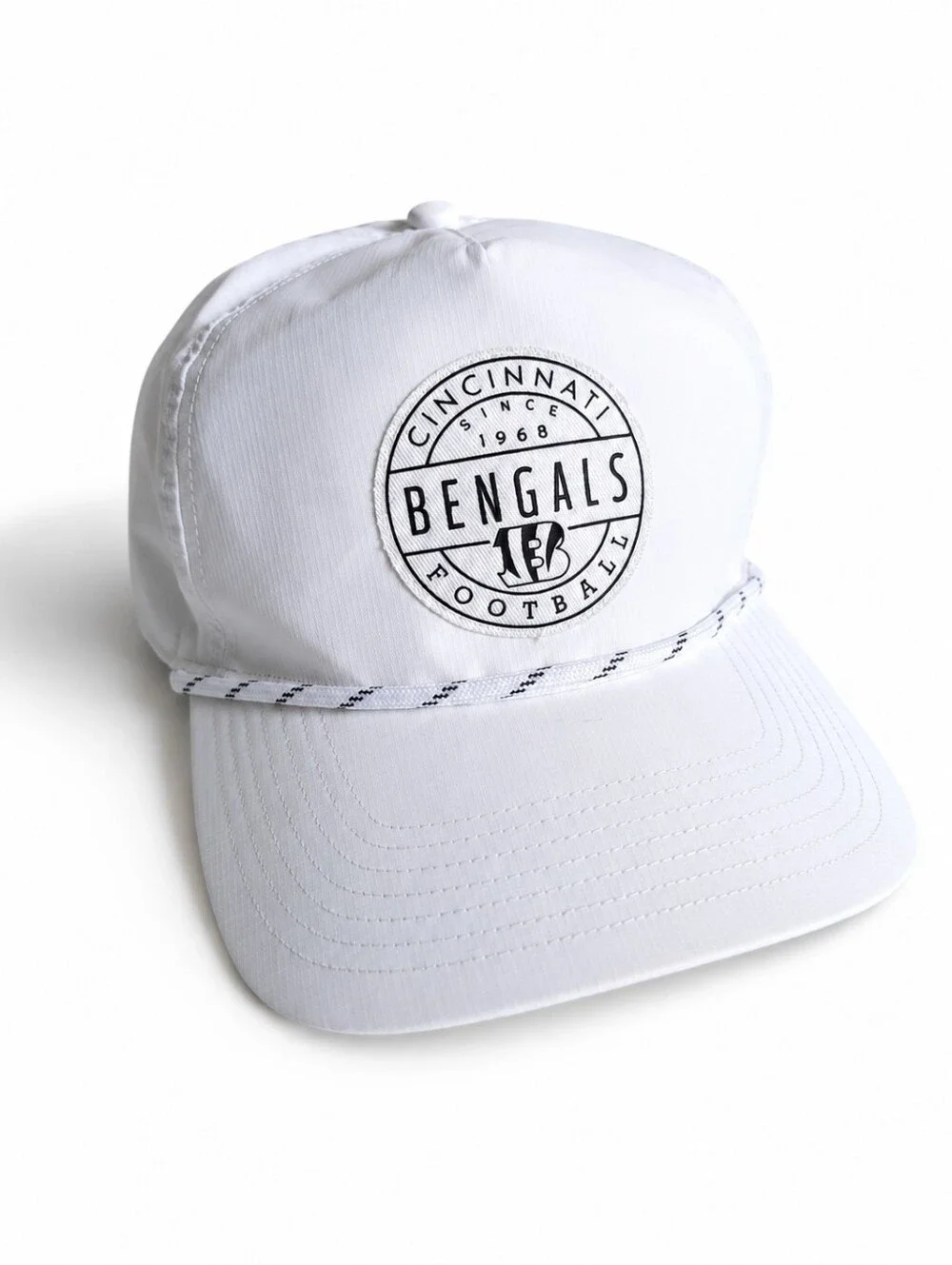 Cincinnati Bengals Hat '47 Suburbia Captain Snapback White Rope Cap Vintage Look